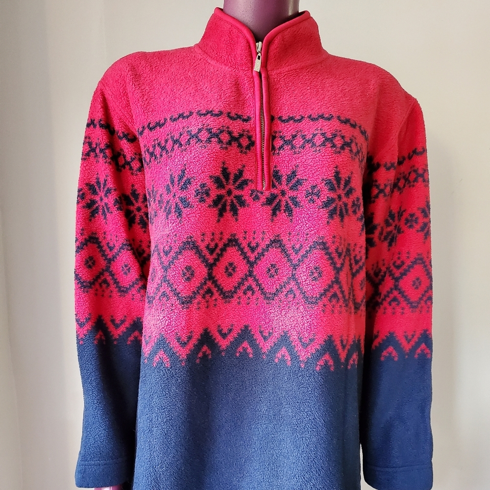 Fleece Snow Flakes pullover Sweater/Large (SOLD)